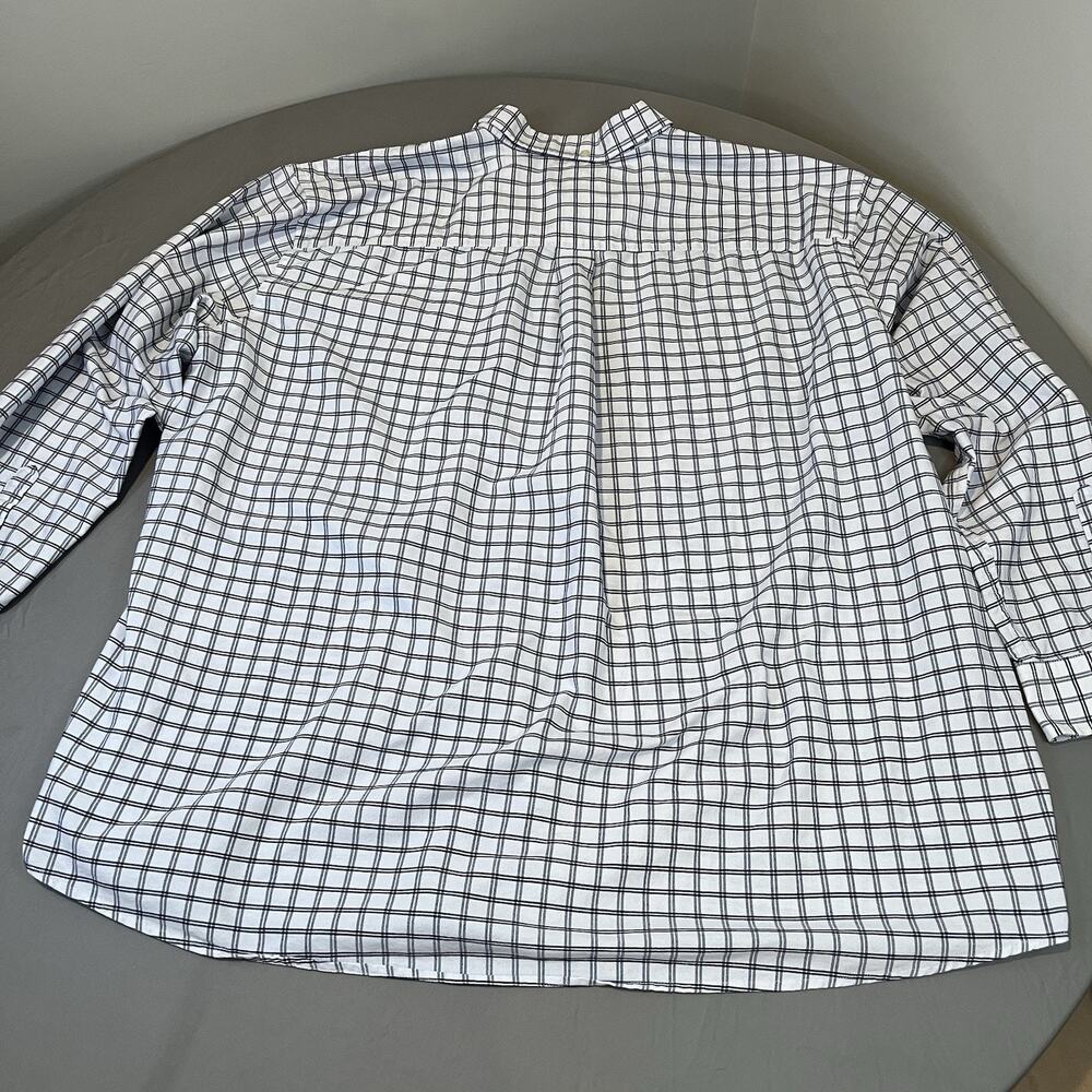 The FOUNDRY 4XLT Shirt Button Down Long Sleeve White/Black Check Plaid Easy Care - Picture 2 of 9